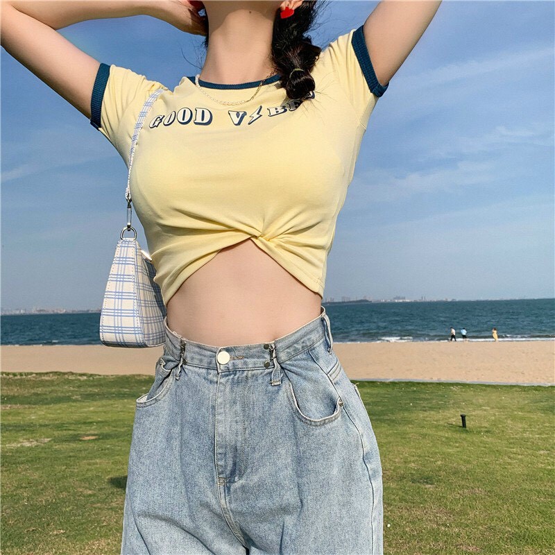 áo Crotop body in chữ phong cách 201