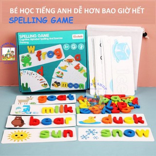Spelling Game - Học Đánh Vần Chữ Cái Tiếng Anh - Đồ chơi xếp hình gỗ cho bé - Motessori vừa chơi vừa học hiệu quả