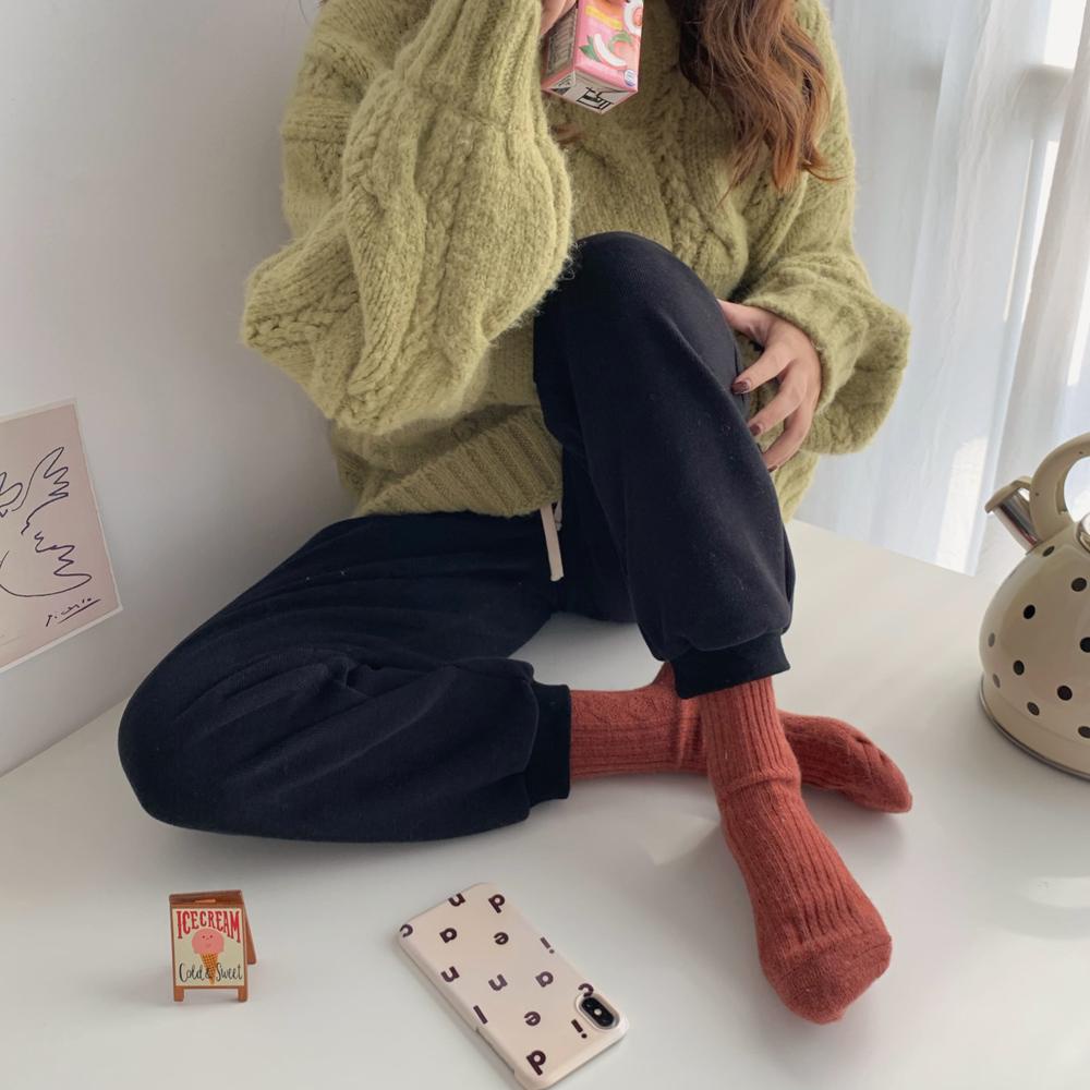 Đôi Tất Dệt Kim Màu Ngà Phong Cách Retro Thời Trang Mùa Thu Giản Dị Thoáng Mát