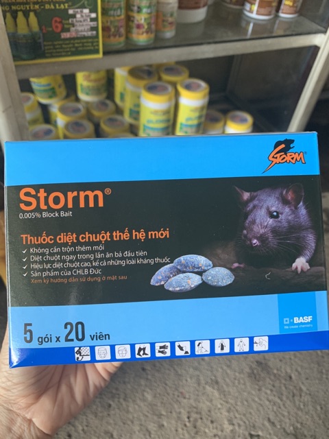 Thuốc diệt chuột STORM hộp 5 gói (có bán lẻ)