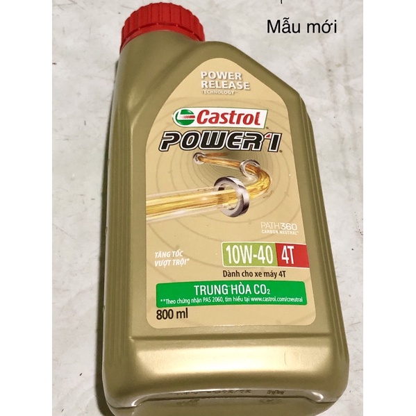 Nhớt Castrol power 1 10W40 loại 800ml xe số