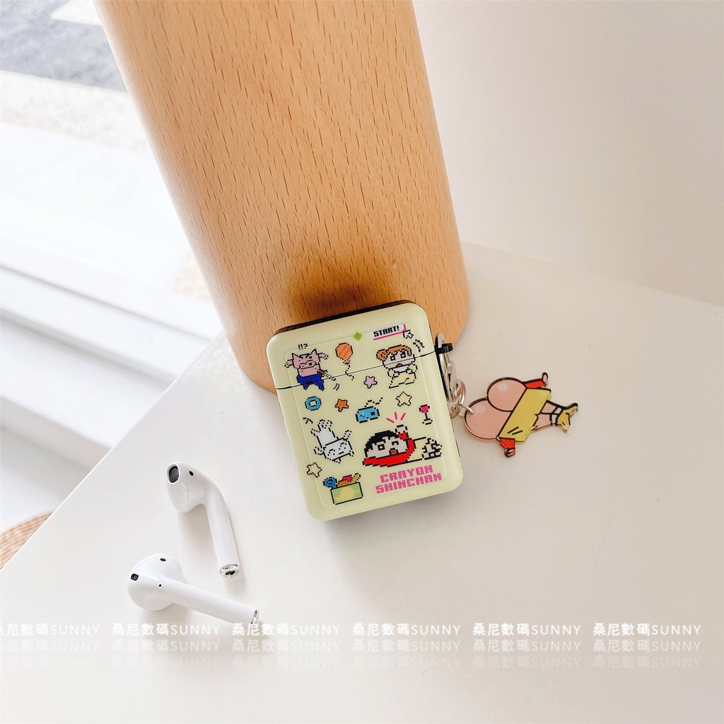 Vỏ Bảo Vệ Hộp Đựng Tai Nghe Không Dây Airpods 2 Hình Cậu Bé Bút Chì Shin-chan Dễ Thương