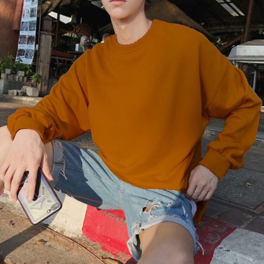 <FREE SHIP> ÁO NỈ SWEATER TRƠN NAM NỮ UNISEX TAY DÀI XẺ TÀ CHẤT DÀY DẶN Y MẪU | BigBuy360 - bigbuy360.vn