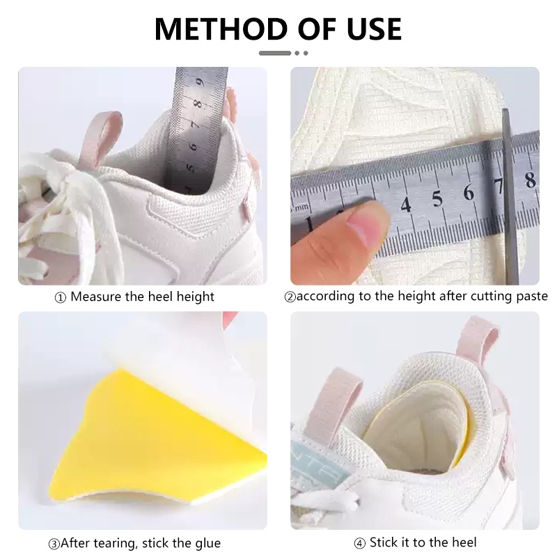 Set 2 Miếng Dán Gót Giày Thể Thao Giảm Đau Chống Mòn Bảo Vệ Lưng