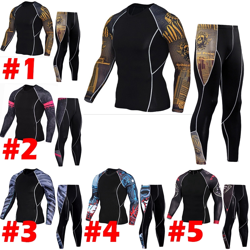 Set Áo Quần Bó Sát In Hình 3d Cá Tính Dành Cho Nam