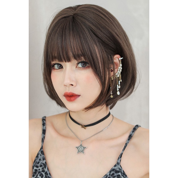 Bộ Tóc Giả Nguyên Đầu Nữ Thẳng Ngắn 31cm Hàn Quốc NAMI HAIR D124