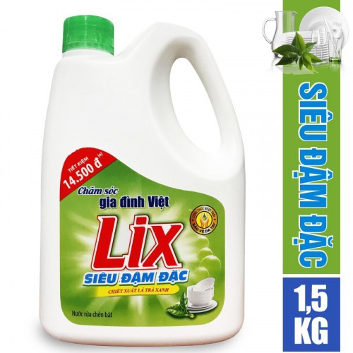 Nước rửa chén Lix siêu đậm đặc 1.5kg