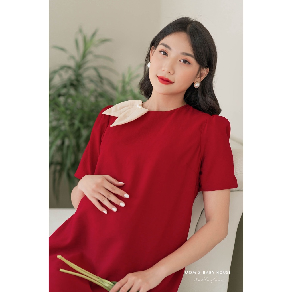 EVERMOM | Đầm bầu thiết ké dáng suông đính lá đi tiệc - Aura Dress