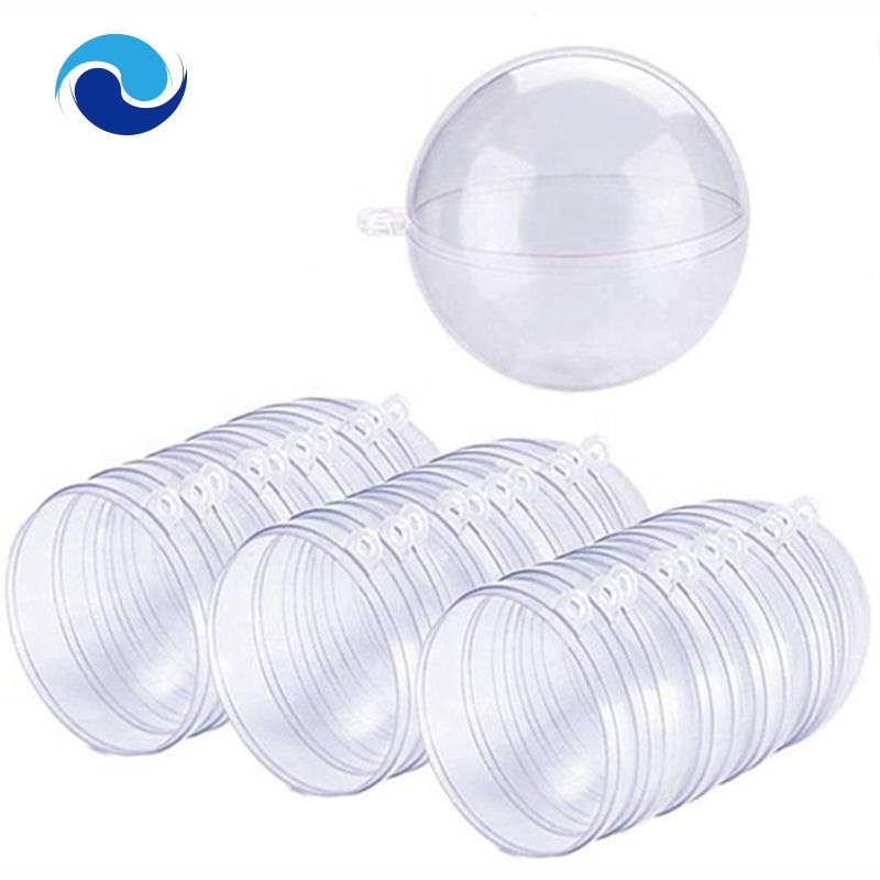 Quả Cầu Trong Suốt Bằng Nhựa 24 Quả Cầu 70mm Dùng Trang Trí Cây Thông Giáng Sinh