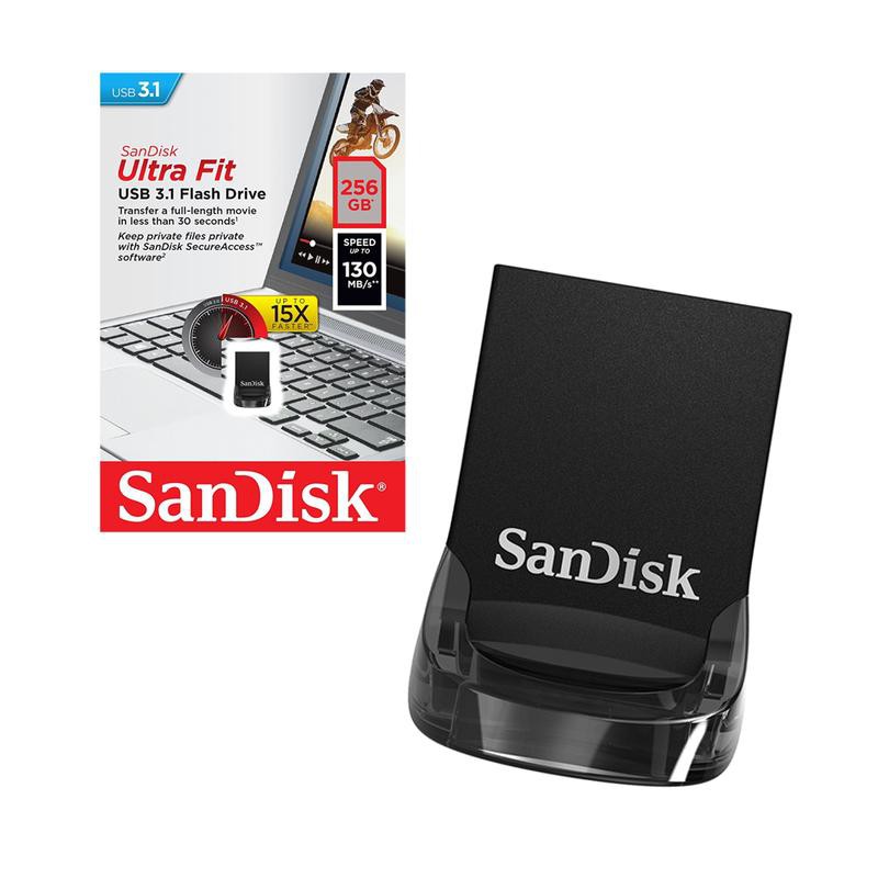 USB 3.1 SanDisk CZ430 Ultra Fit 256GB 130MB/s (Đen)