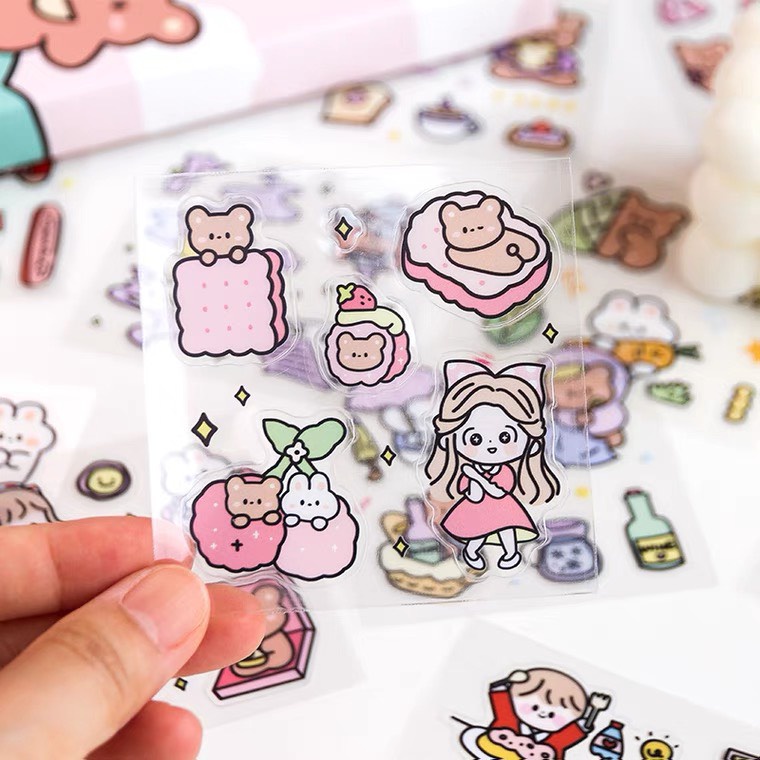 Hộp 100 tấm sticker trang trí không trùng mẫu siêu dễ thương