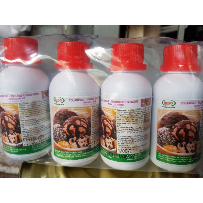 Hương thực phẩm Bico 100g hương lá dứa, môn, sầu riêng, dâu, cam 100g