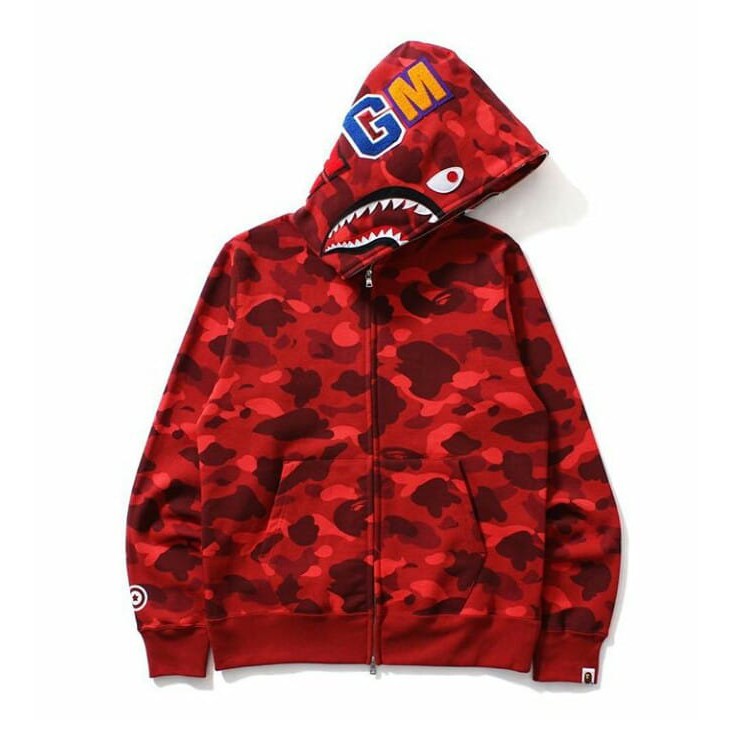 [Freeship]Áo jacket bape camo đỏ ,bape camo đỏ ,bape shark đỏ