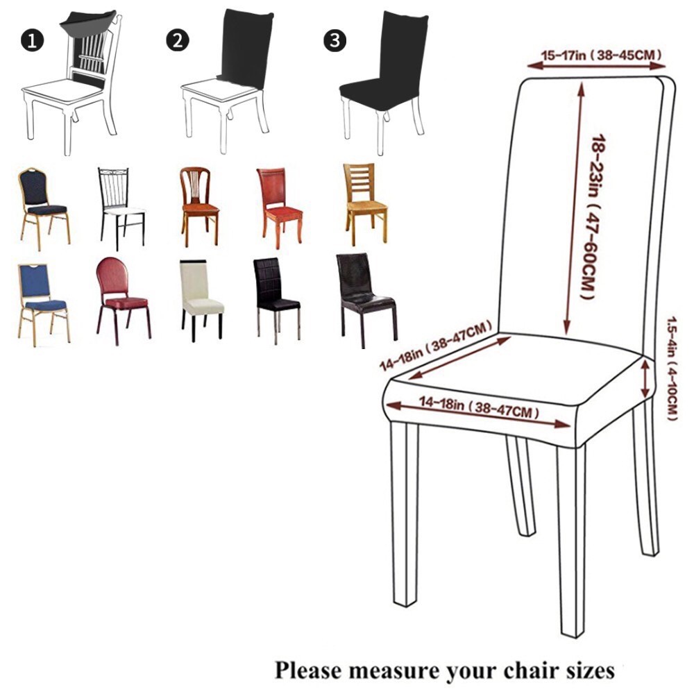 Chair Cover Stretch Elastic Dining Seat Cover Anti-Dirty Printed Household Chair Covers Universal Stretch Chair Cover