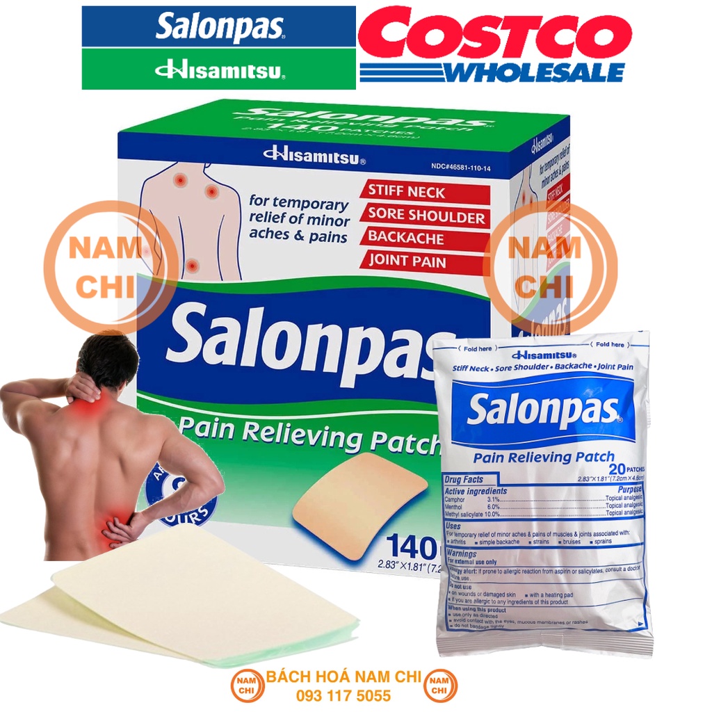 MIẾNG DÁN SALONPAS MỸ 7 GÓI x 20 MIẾNG