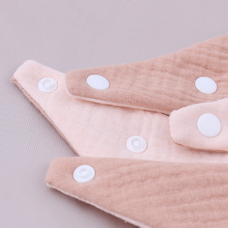 Yếm Ăn Cotton Mềm Mại Màu Trơn Hình Tam Giác Dành Cho Bé Mới