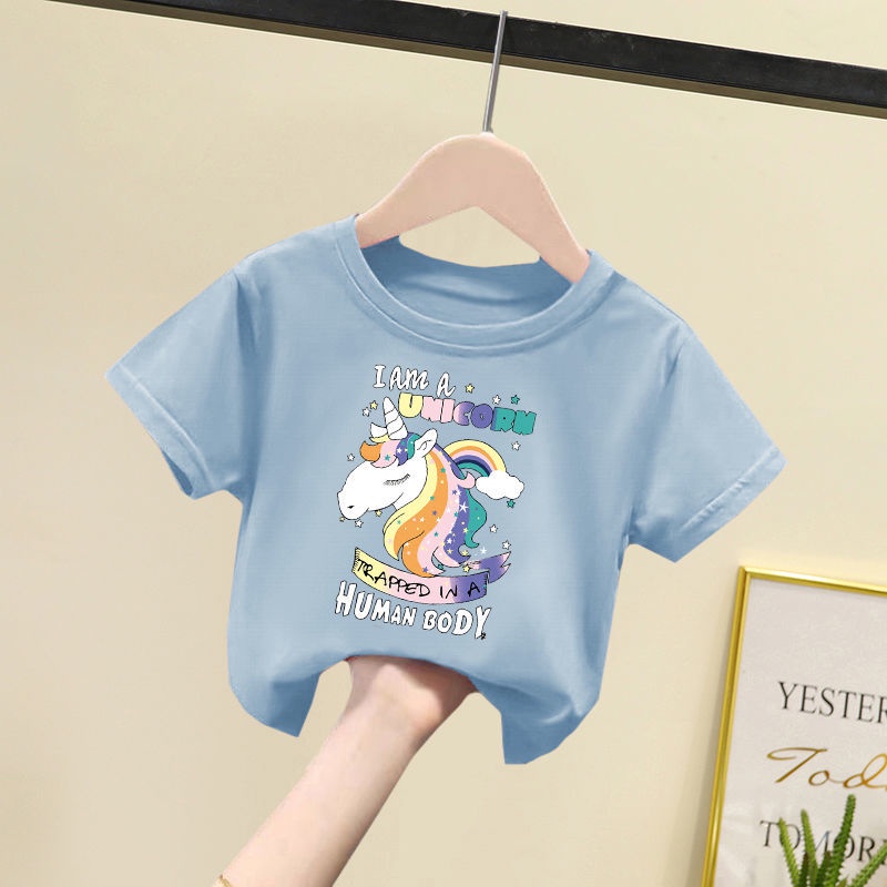 Áo Thun 100% Cotton Nguyên Chất Tay Ngắn Phong Cách Mới 2022 Cho Bé Gái