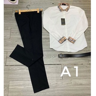 🍀Sét Quần Tây  Sơ Mi Nam BBR Cao Cấp Phối Tay Vàng AV01🍀