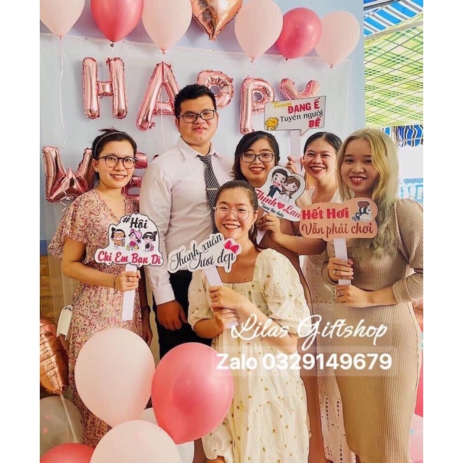 Hastag cầm tay, biển tên cầm tay trang trí đám cưới