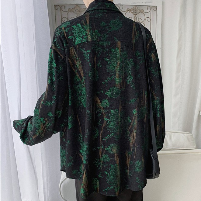 Áo sơ mi tay dài nam họa tiết Retro thời trang cá tính dành cho  Hàn Quốc Simple Fashion áo sơ mi nam dài tay lụa bông bigsize áo nam đẹp