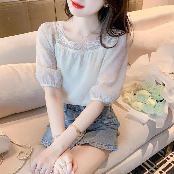 FF9042 Áo chiffon ngắn tay nữ hè hàng nhập