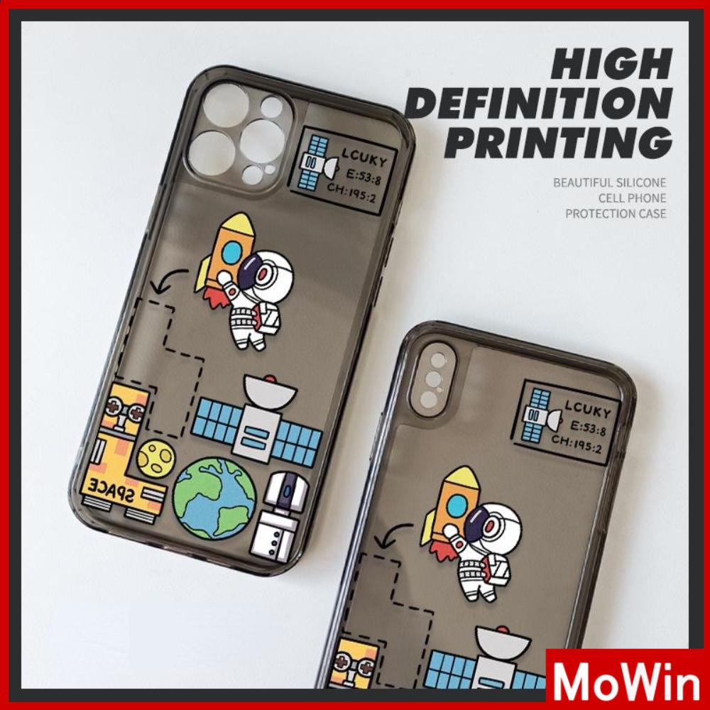 Ốp Điện Thoại Silicon Trong Suốt Viền Vuông In Hình Phi Hành Gia Cho iPhone 13 Pro Max iPhone 12 Pro Max iPhone 11 iPhone 7 Plus