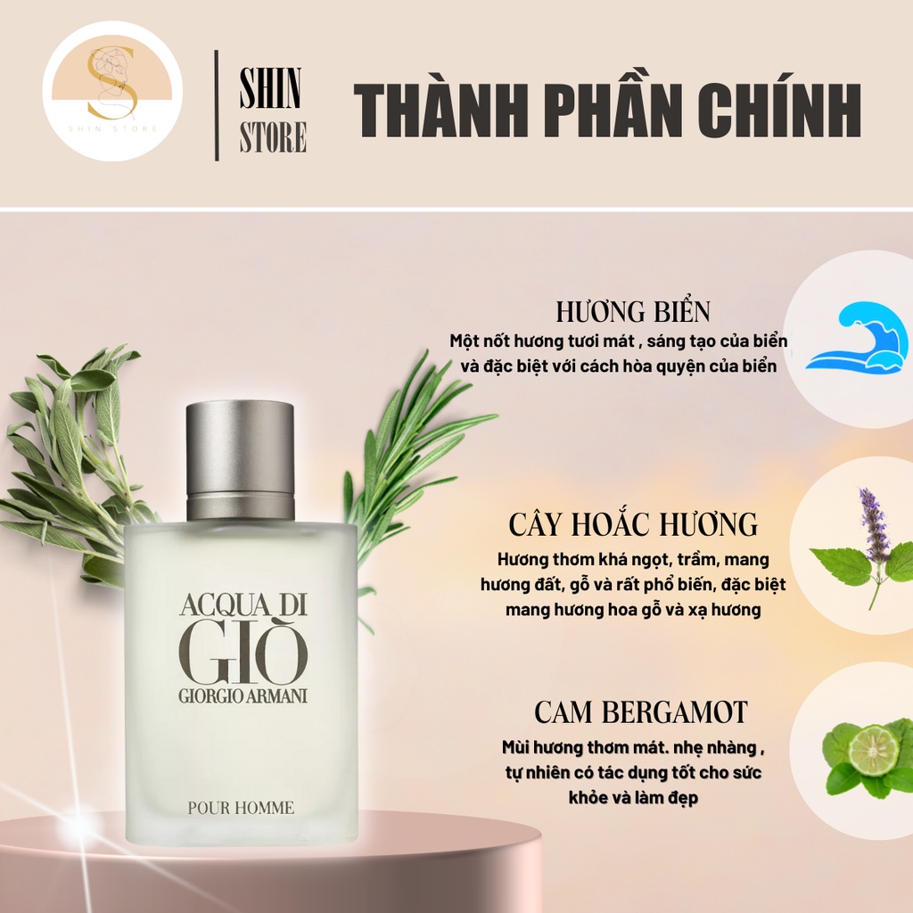 Nước Hoa Nam (Dầu thơm) AQua Di Gio Trắng EDP 100ml hương thơm nam tính lưu hương lâu - Shin shop