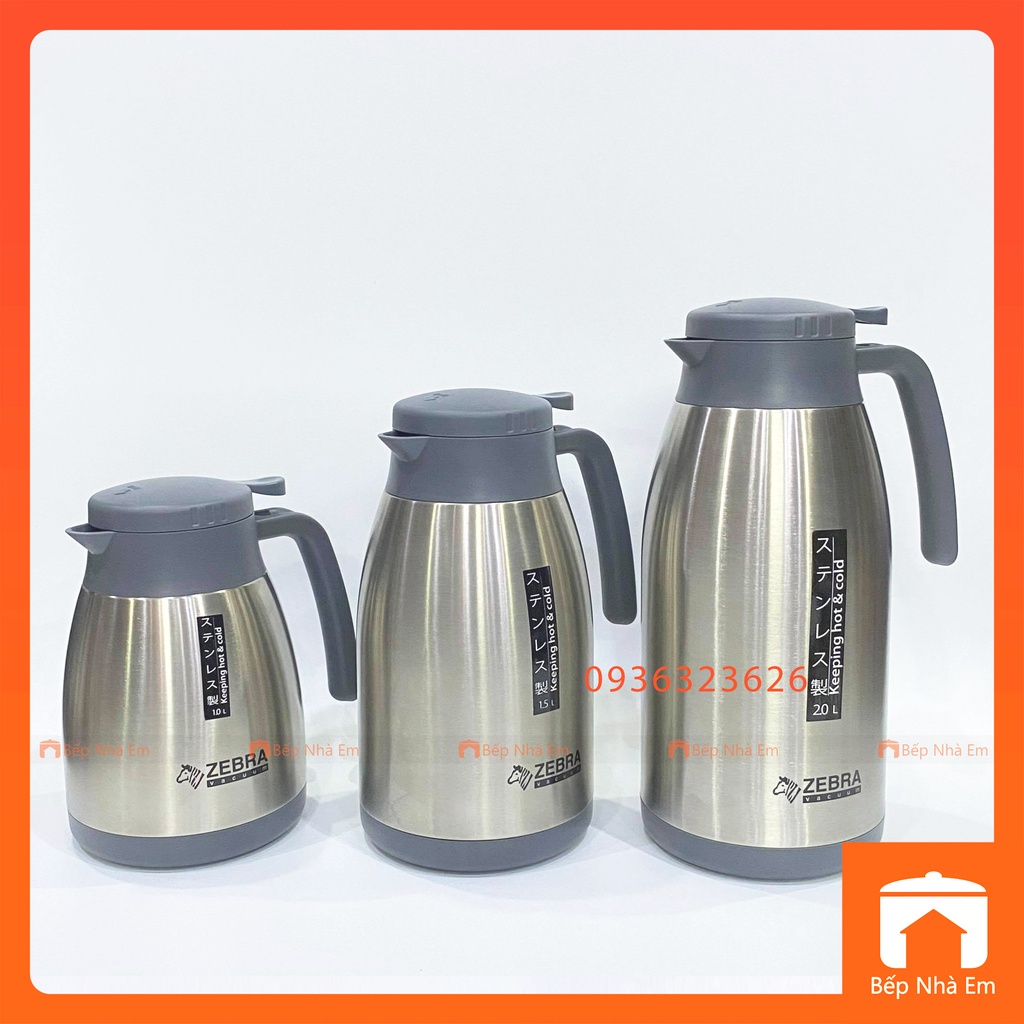 Bình Giữ Nhiệt ZEBRA Smart II 1L - 1.5L - 2L (Inox304) . Nhập Khẩu Thái Lan