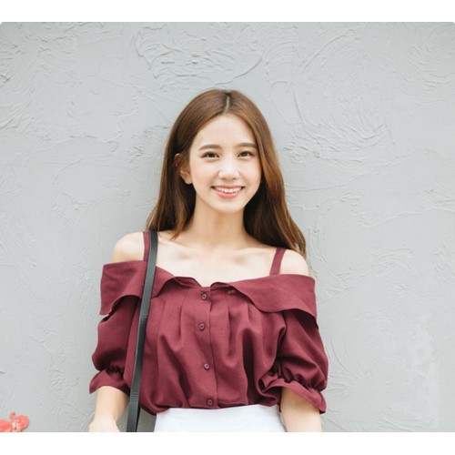 Áo trễ vai dây tay phồng Áo Trễ Vai Dây Tay Phông Gia Công Xinh Xắn