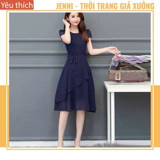 [GIÁ XƯỞNG] Váy Đầm Voal Chiffon Có Lót, Dáng Suông, Nữ Tính,Thanh Lịch, Mềm Mại, Không Bai Xù, Không Nhão - JENNI