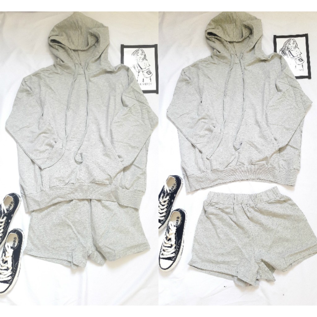 SÉT Áo hoodie + Quần Short chất đẹp (S05) – Hàng CÓ SẴN màu Nâu