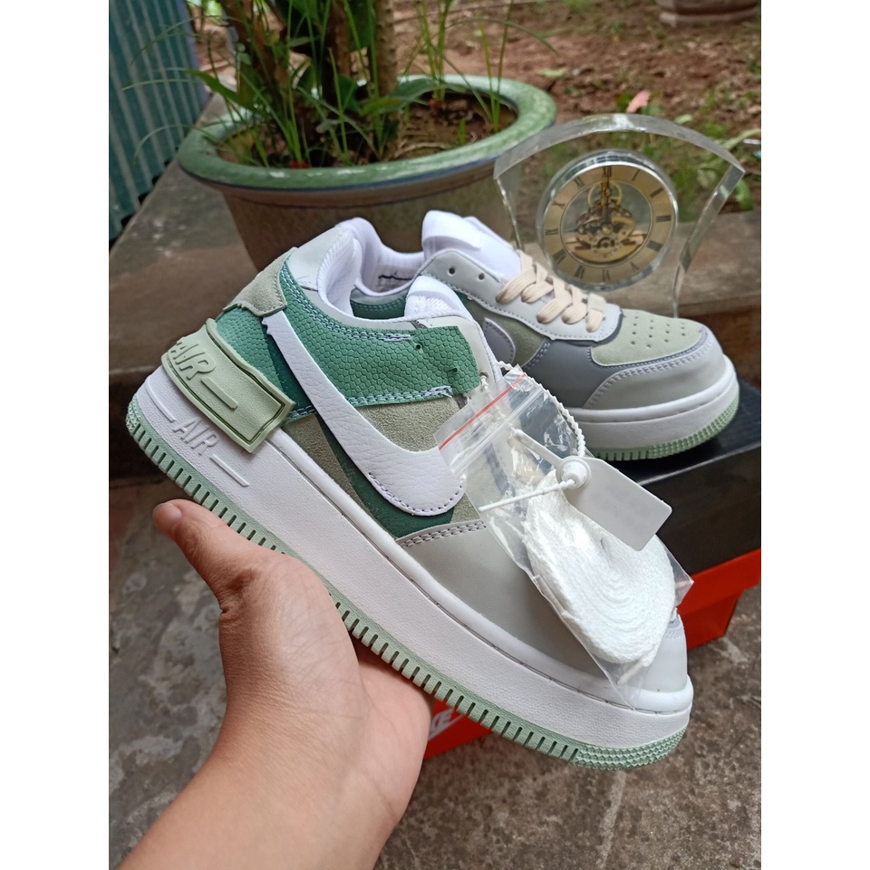 Giày_Nike AF1 Shadow Xanh Ngọc, Giày AF1 Shadow Hồng Hàng Cao Cấp Full Box + Bill