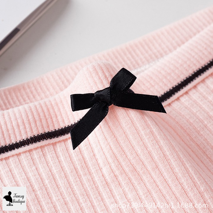 COMBO 10 Quần lót nữ cotton gân tăm kháng khuẩn phối nơ xinh phong cách Hàn Quốc - Quần chip nữ nơ xinh - QLN101