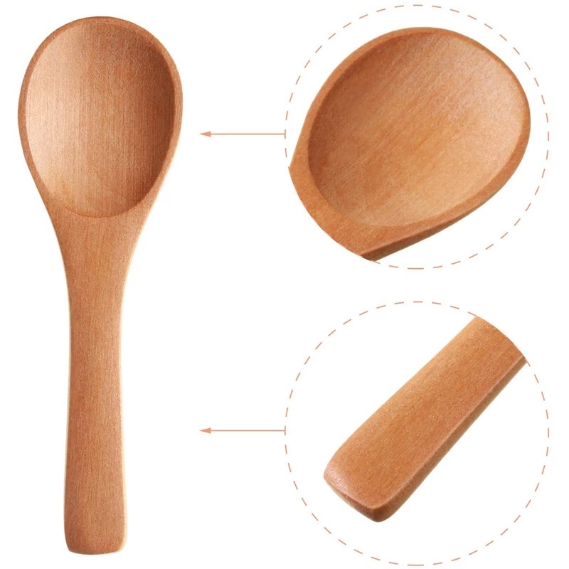 Muỗng Gỗ Tròn Mini Múc Canh/Mật Ong/Trà/Cà Phê