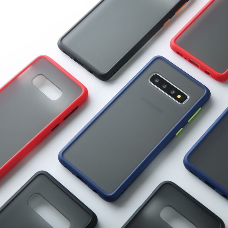 Ốp điện thoại PC cứng lai silicon mềm bề mặt nhám cho Samsung Galaxy S8 Plus S9 S10 Note 8 9 10 Pro