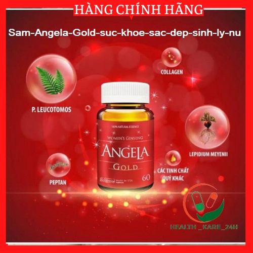 Sâm Angela Gold cân bằng nội tiết tố,chống lão hóa đẹp da,giảm sạm nám,giảm triệu chứng tuổi tiền mãn kinh bốc hỏa h60 v
