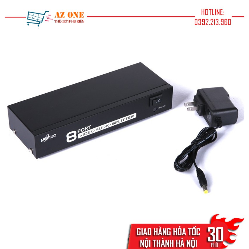 Bộ chia tín hiệu AV (Video & Audio) 1 ra 8 VIKI - AV Splitter 1 in 8 out