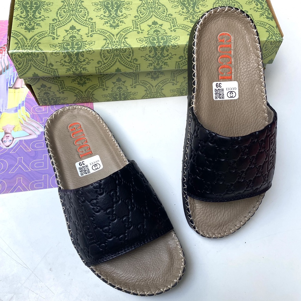 Dép Quai Ngang GCII Da Bò Cao Cấp GN-03
