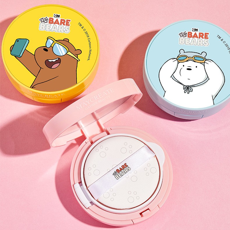 (1+1) Phấn Nước Cushion Hoạt Hình Maycreate x The Three Bare Bears Tặng Kèm Lõi Thay | Thế Giới Skin Care