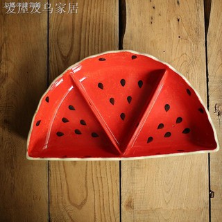 Đĩa Sứ Đựng Trái Cây Tráng Miệng Hình Trái Dưa Hấu Xinh Xắn