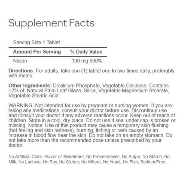 Viên uống bổ sung Vitamin Niacin của Puritan's Pride - Niacin 100mg