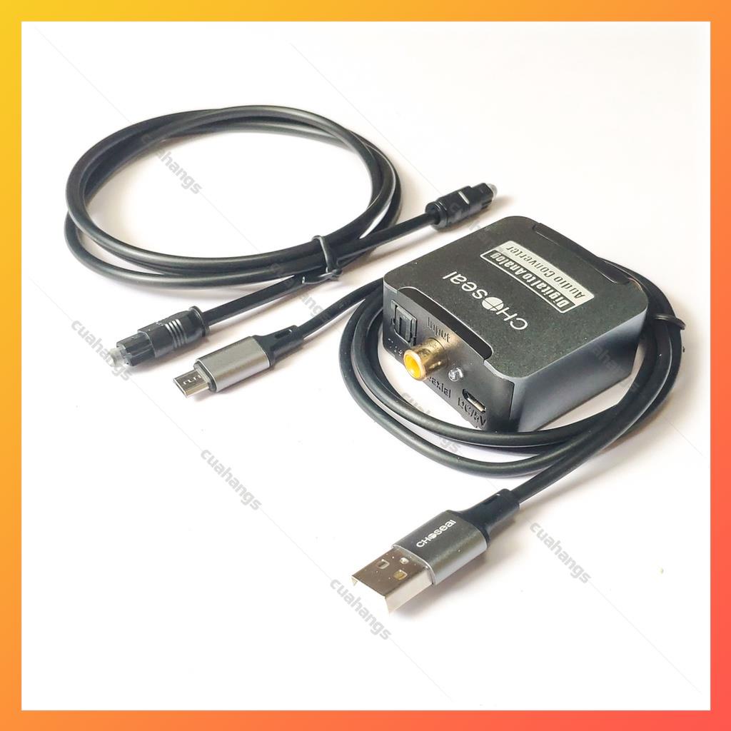 Bộ chuyển đổi âm thanh quang học Choseal kèm dây quang optical sang AV ra audio tiếng to