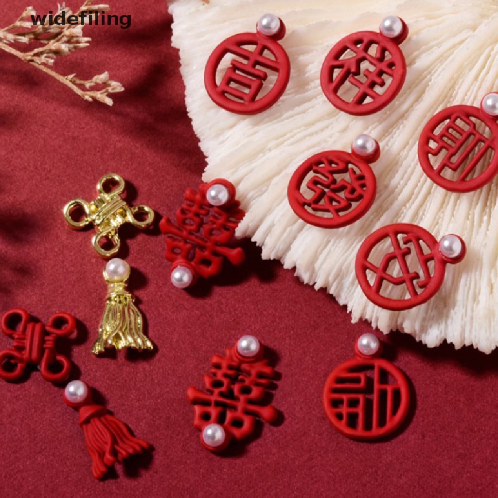 Phụ kiện trang trí móng tay đính ngọc trai nhân tạo thắt nút kiểu Trung Hoa mừng năm mới&lt;br&gt;