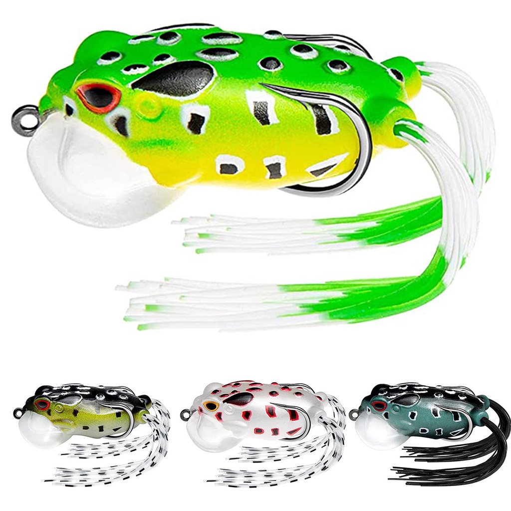 Mồi Câu Cá Nước Ngọt Hình Ếch/Ếch Bằng Silicon Mềm Kèm Móc Câu