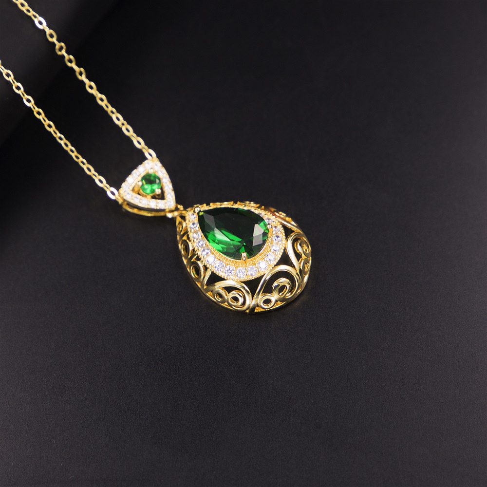[Ảnh thật] Bộ trang sức Zircon mạ Đồng vàng Rodium cao cấp chống han rỉ bảo vệ môi trường