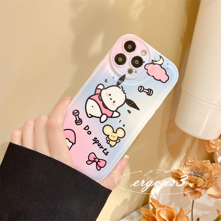 Ốp Điện Thoại Mềm Họa Tiết Pochacco Bảo Vệ Ống Kính Máy Ảnh Cho iPhone 14 13 12 11 Pro Max SE2020 X XR Xs Max 7 8 Plus