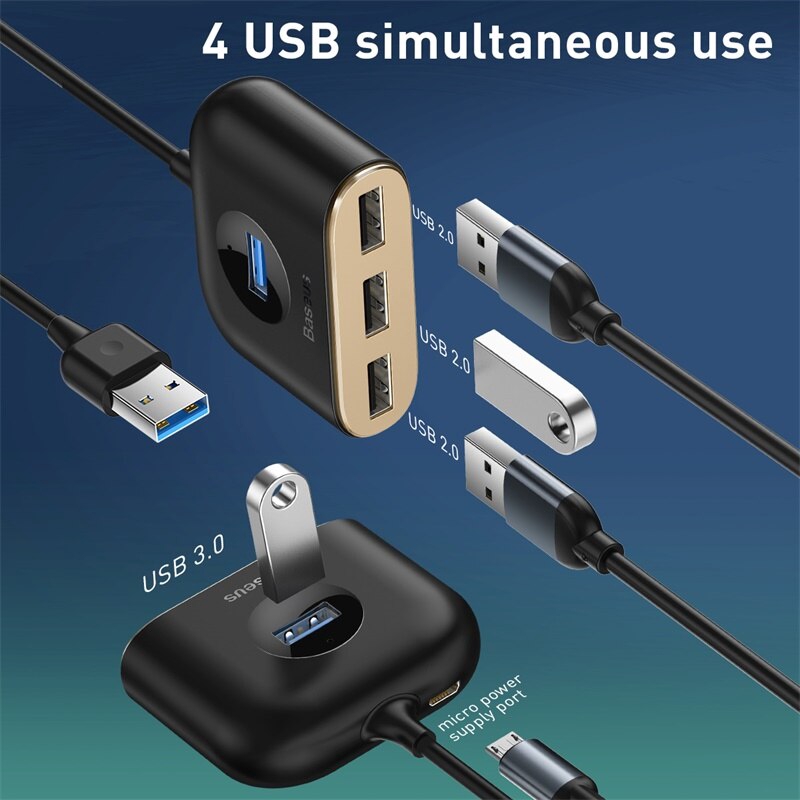 Đầu chuyển Baseus 1 cổng USB 3.0 sang 3 cổng USB 2.0 thiết kế tiện lợi | WebRaoVat - webraovat.net.vn