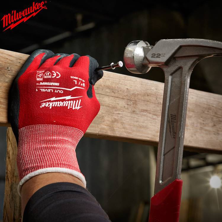 Găng tay chống cắt, bảo hộ lao động level 1 Milwaukee 48-22-8902. Bao tay chống cắt level 1 an toàn khi lao động. 2 màu