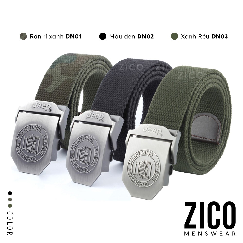 Thắt lưng dù nam Canvas ZICO MENSWEAR khóa cài tự động - Dây nịt nam vải dù Canvas cao cấp