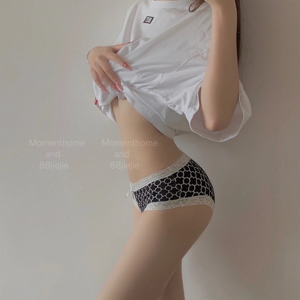 Quần lót nữ lụa băng viền ren họa tiết MORIGIRL, quần chip nữ đẹp Havana FLQ105